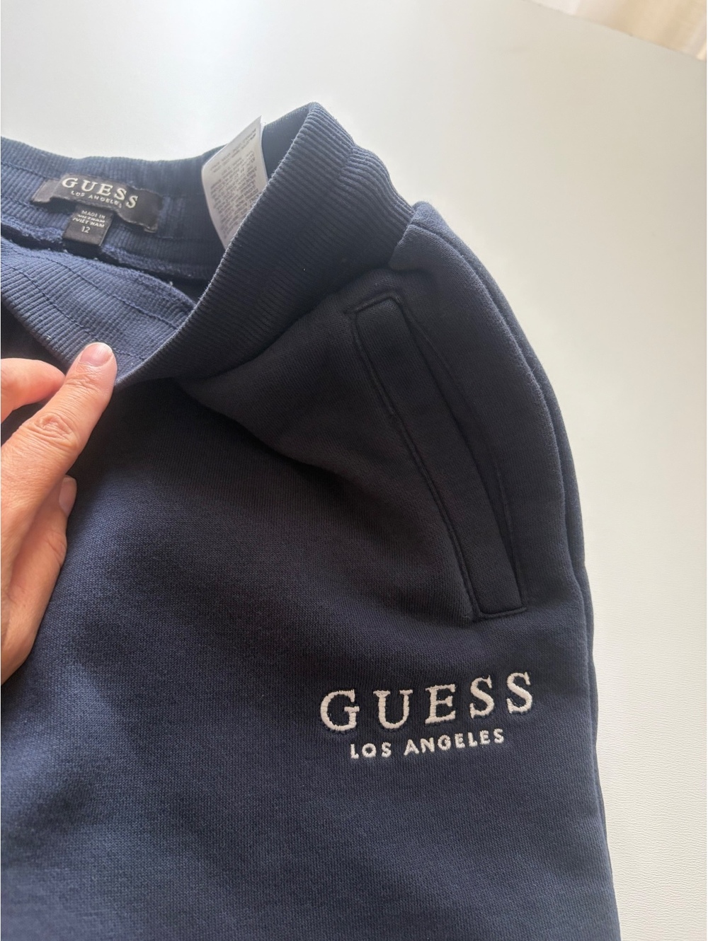 Guess Los Angeles Navy Blue Jogger Sweatpants with Embroider